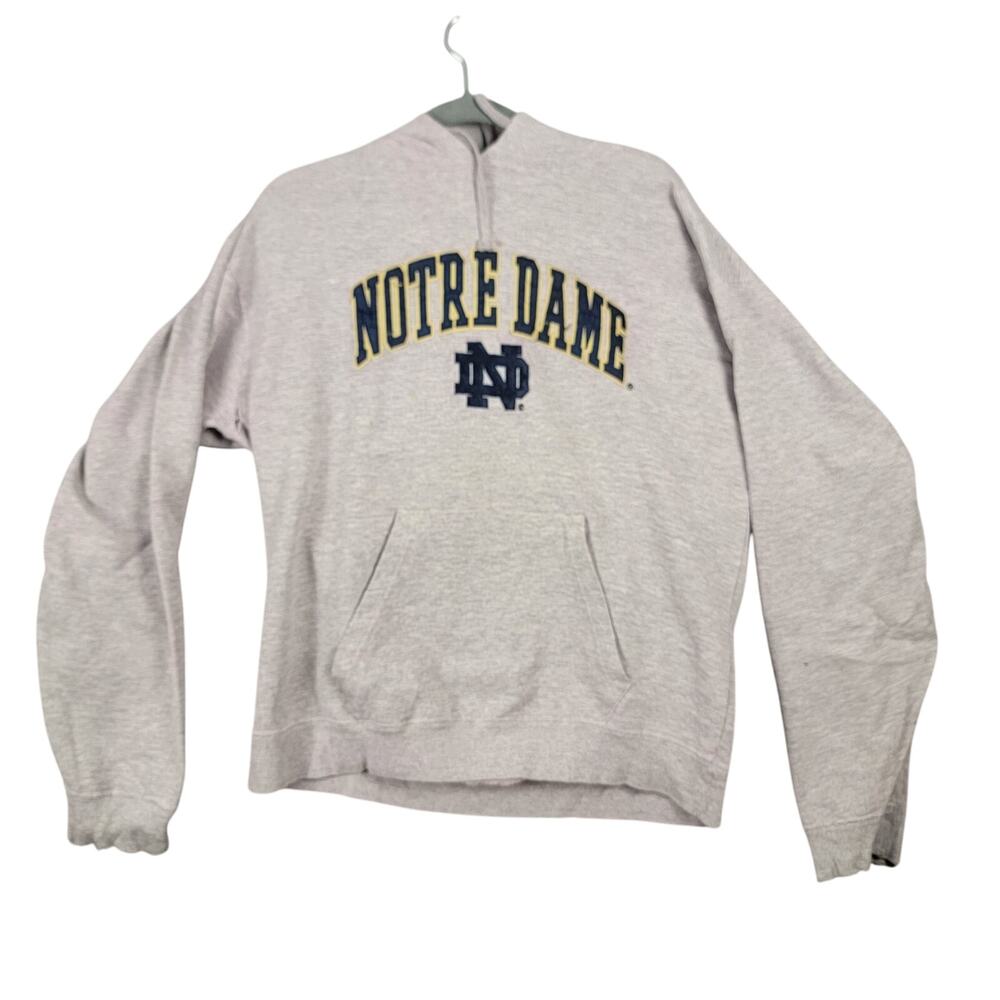 Vintage Notre Dame Fighting Irish Genuine Stuff Hoodie Mens Large Gray 2000s 025